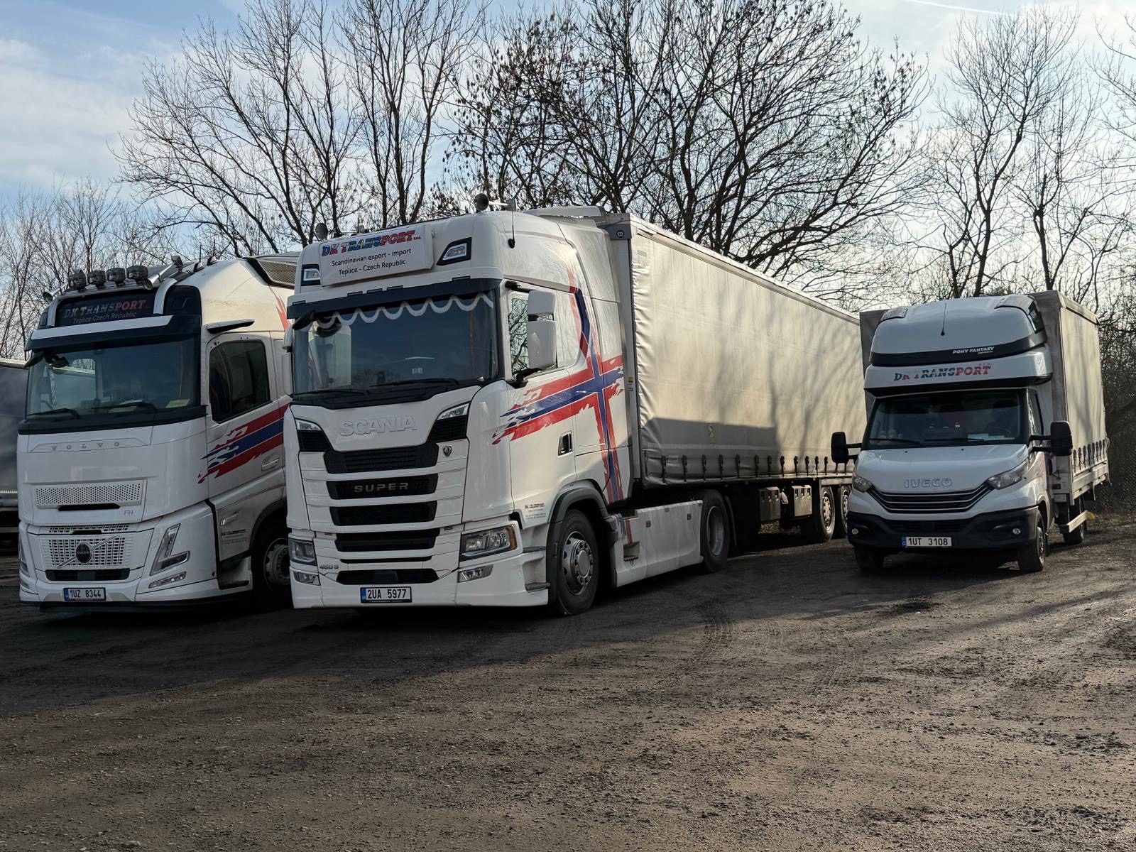 Vozový park DK Transport – Volvo, Scania a Iveco